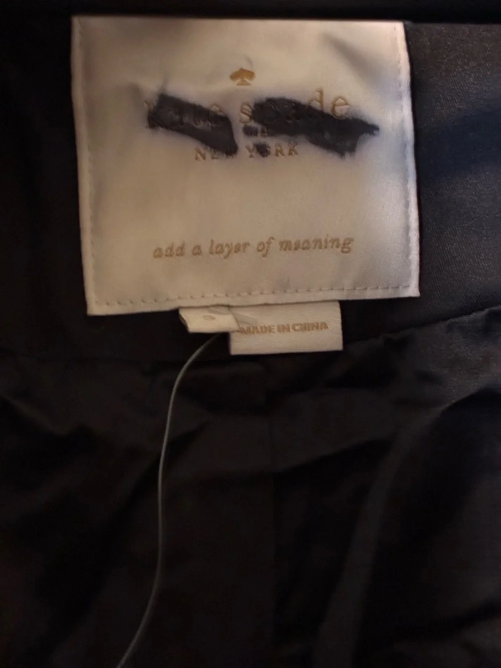 NWOT Kate spade Black Puffer Coat with Ruffle Detail size small